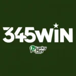 345Win Game logo on green background with LuckyPlay.pk branding centered below text.