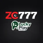 ZC777 Game and LuckyPlayPK logo on dark gradient background with bold branding.