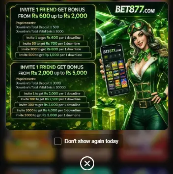 referral bonus popup offering Rs 600 to Rs 5000 per friend invitation