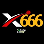 X666 Game logo with red swoosh and cricket ball above LuckyPlay branding on black.