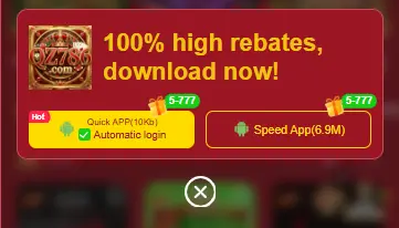 app download banner offering 100% high rebates with quick and speed app options